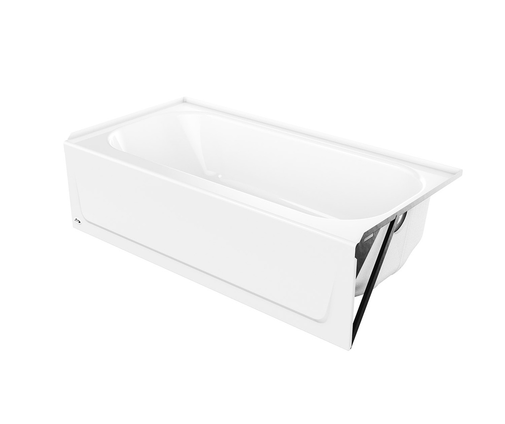 Bootz MauiCast 60"x30"x16 5/8" Tub with Reclining Backrest, Right Hand Plumbing, White