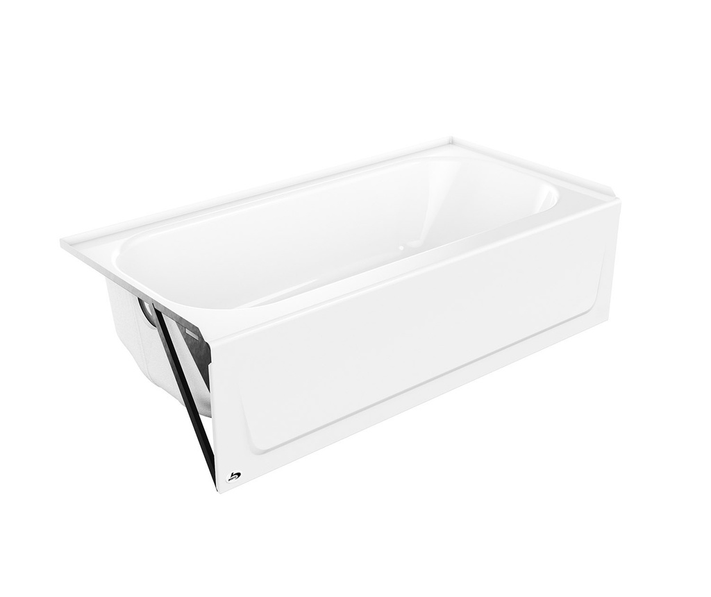 Bootz MauiCast 60"x30"x16 5/8" Tub with Reclining Backrest, Left Hand Plumbing, White