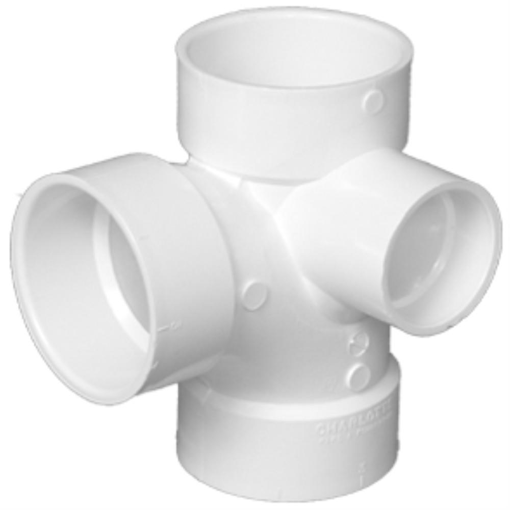 3"x2" Left Side Outlet Tee PVC/DWV