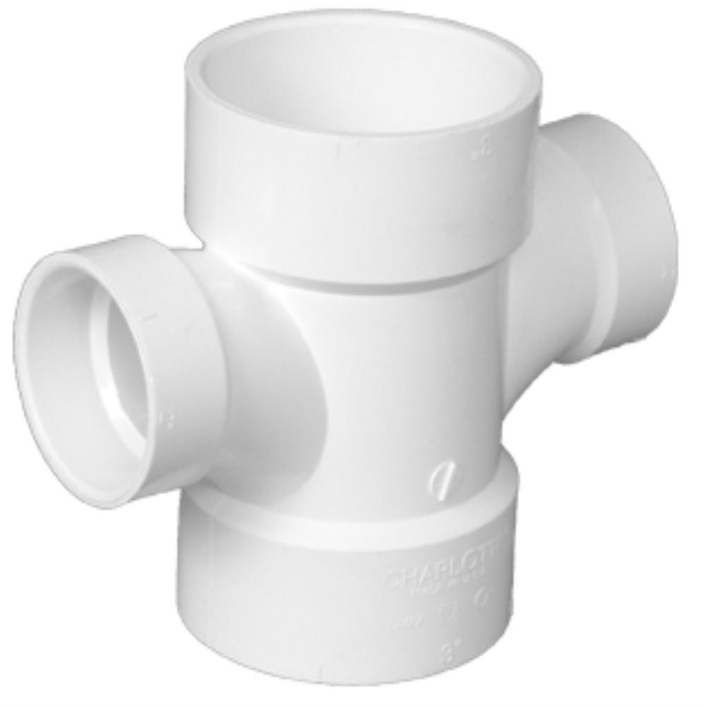 1 1/2" Double Tee PVC/DWV