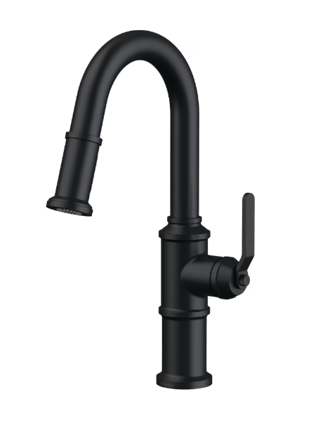 Gerber Kinzie 1H Pull-Down Prep Faucet 1.75gpm Satin Black