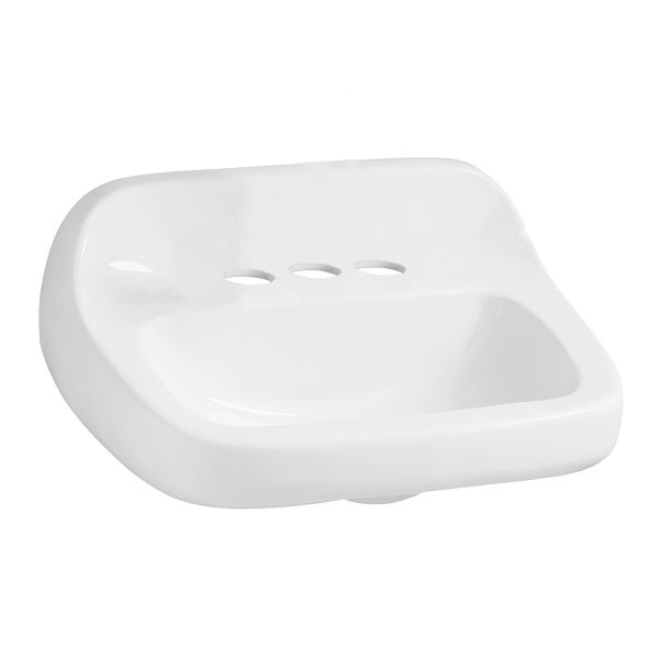 Mansfield 20x18 High Back Lav White Wall Mount,*1 HOLE* ADA
