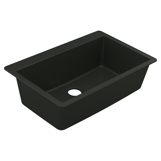 Moen 33 x 22 x 9 7/16 Granite Single Bowl, Dual Mount Sink, Black