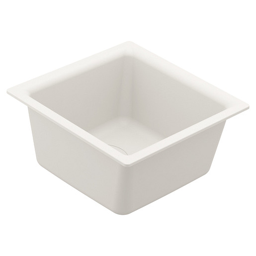 Moen 15 3/4 x 15 3/4 x 7 White Granite Single Bowl Undermount Or Drop In Bar Sink
