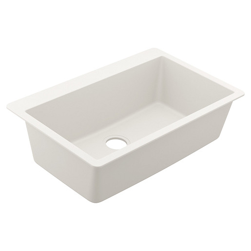 Moen 33 x 22 x 9-7/16 Granite Single Bowl Undermount Or Drop In Sink White