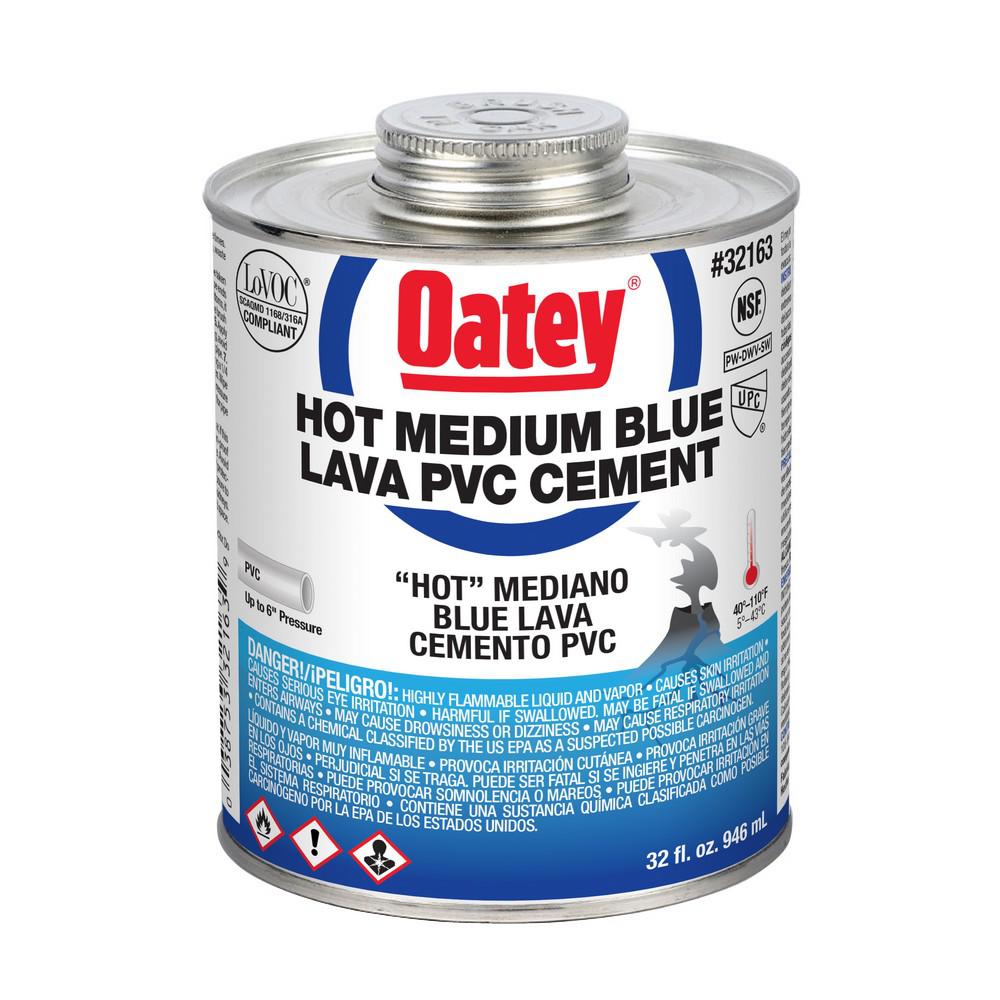 [cphbq] Oatey Hot Medium Blue Lava PVC Cement Quart