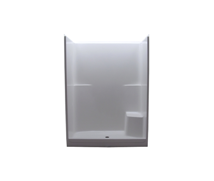 Salo 60x36 Shower Biscuit Left 60"W x 36"D x 80-3/4"H Left Hand Pluming Right Hand Seat