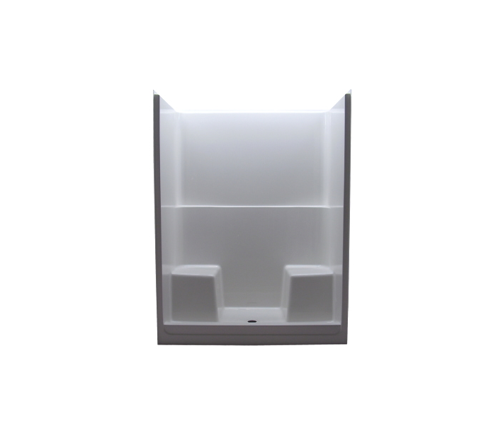 Salo 60"x38" 1Pc Shower Bone 60"W x 38"D x 82-1/4"H 2 Seat