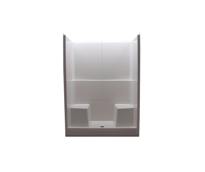 Salo 60"x38" 3Pc Shower White 60"W x 38"D x 82-1/4"H 2 Seat