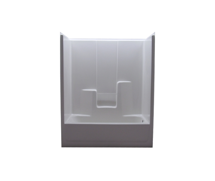 Salo 60x34 Tub & Shower Biscuit, Left 60"W x 33-1/4"D x 74"H Left Hand Plumbing