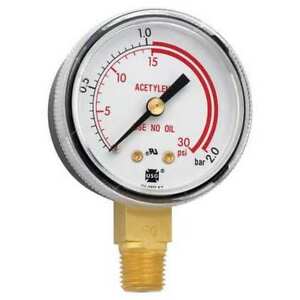 [wogma30] Smith 30PSI Acetylene Gauge Medium
