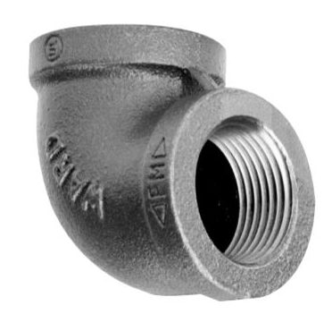 1 1/2" x 3/4" 90 Elbow Black