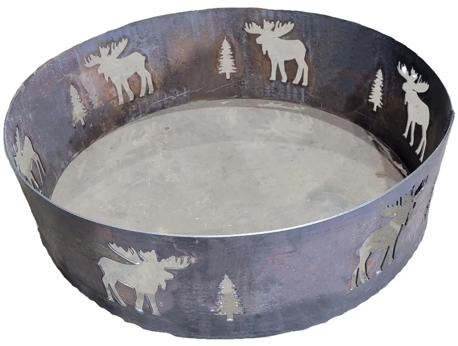 [sfr30] Steel Fire Ring with Design 30" 3/16" x 15" tall