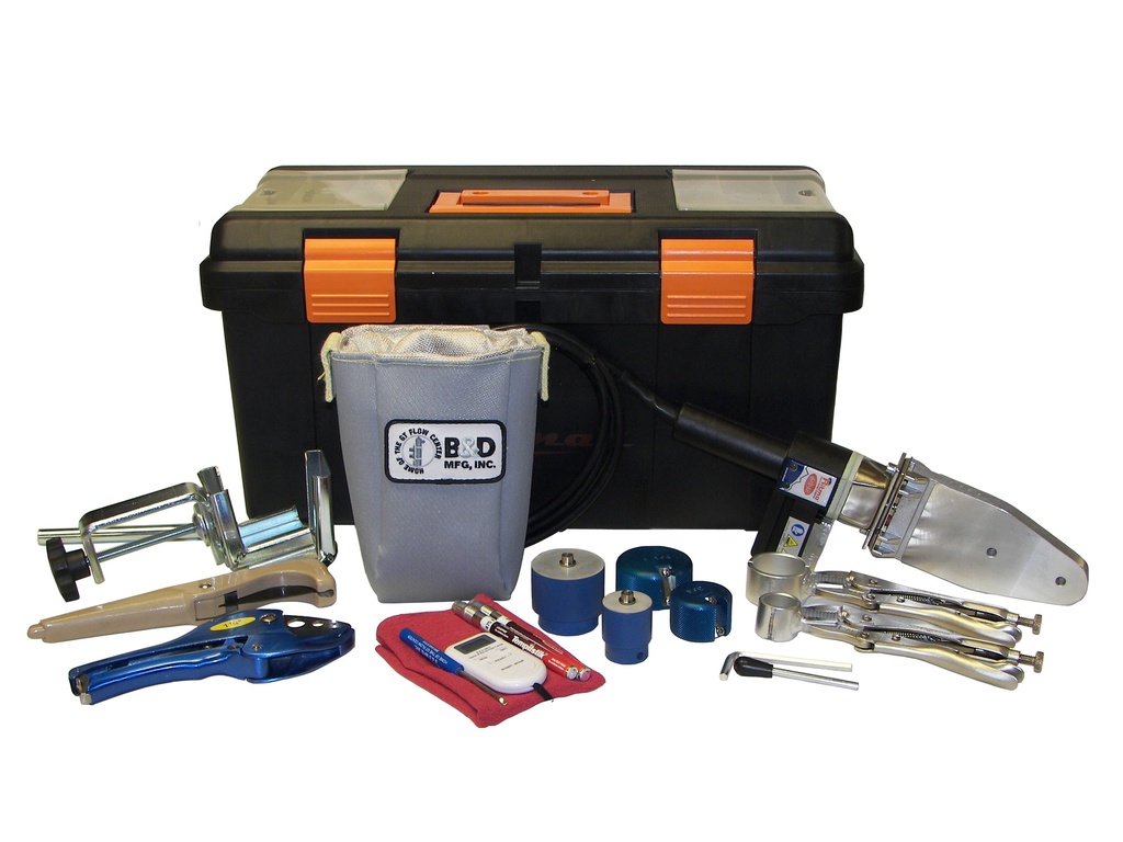 Socket Fusion Tool Kit 3/4" & 1 1/4" IPS R63-46c-1K Includes: R63TE Socket Fusion Tool Socket Face Set 3/4" & 1 1/4" Chamfer/Depth Gauges Cold Rings Hex Key 1 1/4" Ratchet Cutter Tool Cover Bag Kwick Cutter Cotton Wipe Rag Fusion Tool Mounting Bracket Tempstik 475 & 525 F Second Time Tool Box