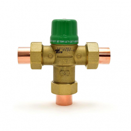 [himv6] 3/4" Mixing Valve Domestic Sweat 120 Degree Max Temp Taco 5123-C2