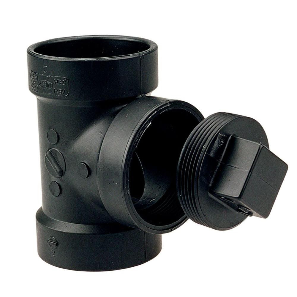 4" Cleanout Tee with Plug ABS