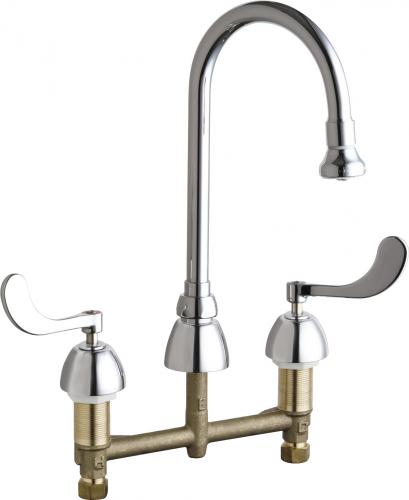 Chicago Deck Mount Faucet 8"cc 786ABCP (With Gooseneck Spout)