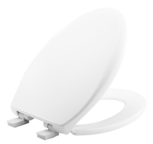 [fb1200e4] Bemis Elongated Whisper Close White Plastic Toilet Seat, Easy*Clean Hinge