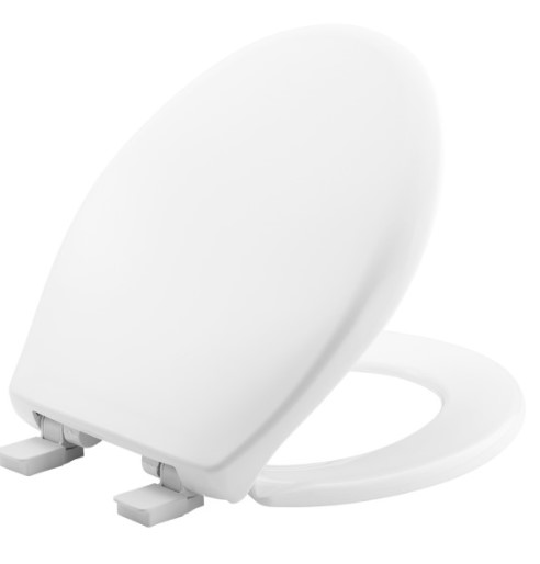 [fb200e4] Bemis Round Whisper Close White Toilet Seat, Easy*Clean Hinge