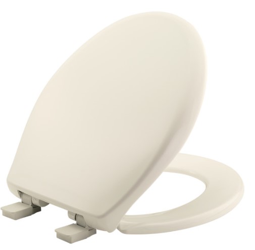 [fb200e4b] Bemis Round Whisper Close Biscuit Toilet Seat, Easy*Clean Hinge
