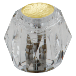 Delta handle Clear Knob with Gold Insert