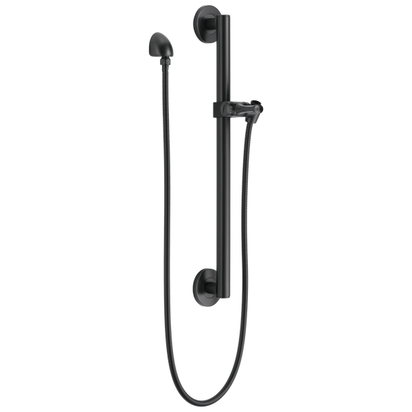[fdu51600bl] Delta Grab Bar w/Hose & Slide Matte Black