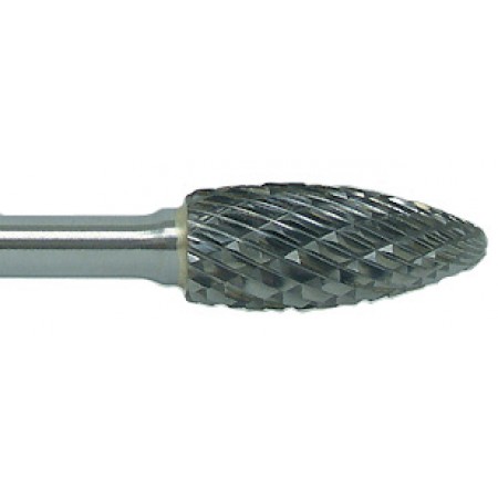 Carbide Bur SH-5 Flame 1/2" x 1 1/4" x 1/4" Double Cut