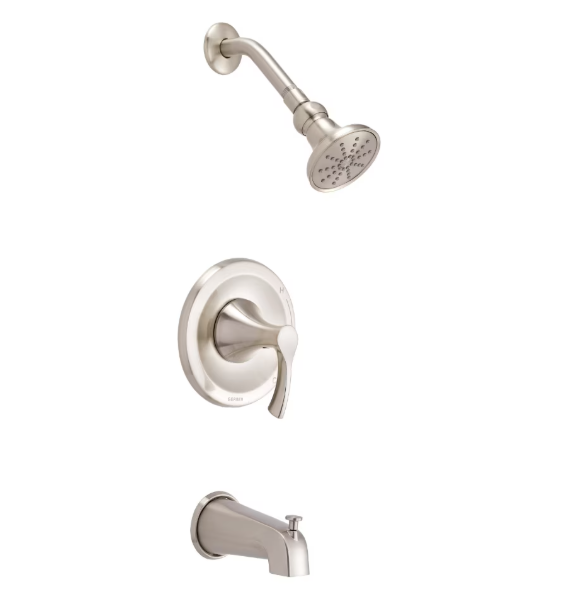 Gerber Antioch 1H Tub & Shower Trim Kit w/ Diverter on Spout & Treysta Cartridge 1.75gpm Chrome