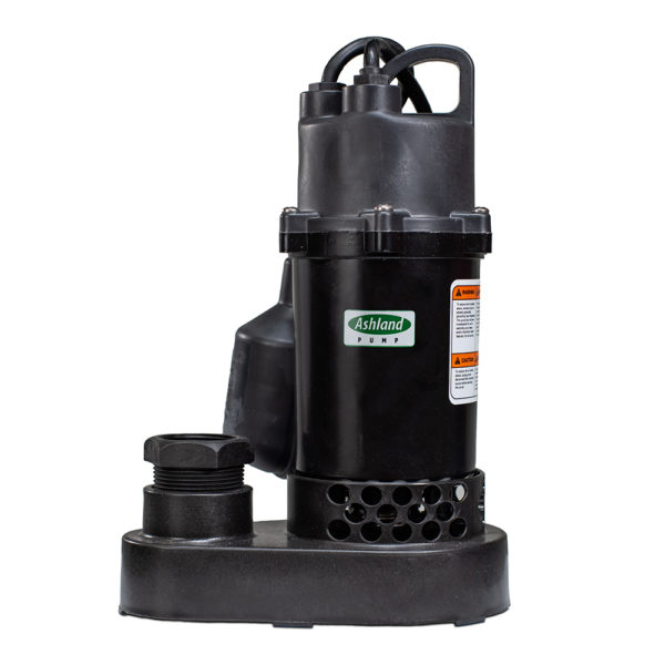 Ashland 1/3HP Sump Pump 115vt With Wide Angle Float Switch 8' Cord, 1 1/2" Discharge
