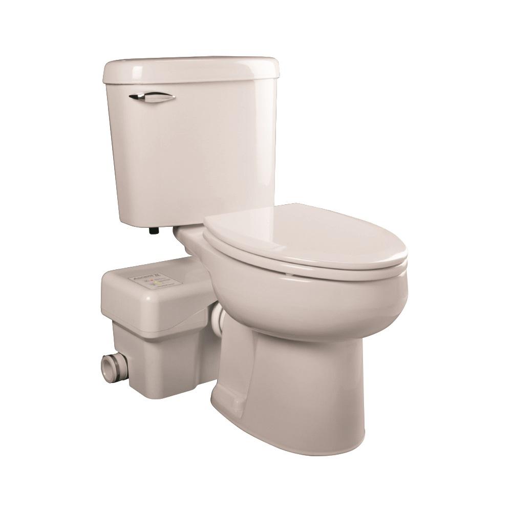 Liberty Macerating Toilet Elongated Complete System Includes: Macerator, Elongated ADA Toilet, 1.28Gpf Insulated Tank, Seat, White