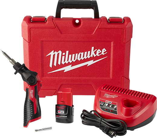Milwaukee M12 Soldering Iron Kit, includes tool, battery, charger and case