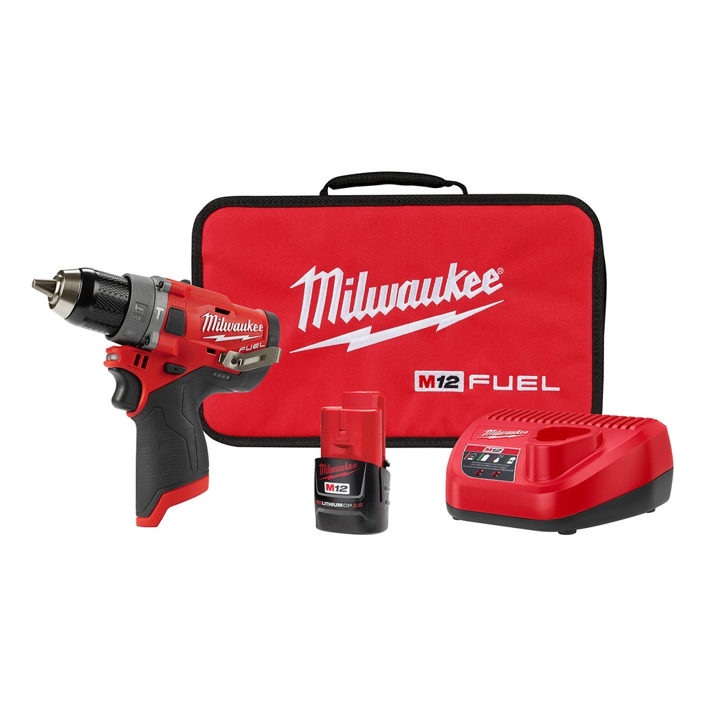 Milwaukee M12 Fuel Hammer Drill Kit One Battery, Charger and Bag