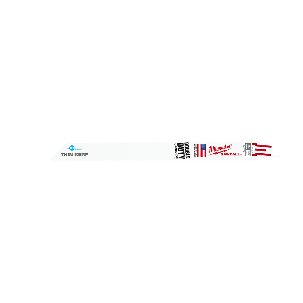 Milwaukee 9" 18tpi Ice Edge Sawzall Ice Hardened Metal Blades, Thin Kerf (5pack)
