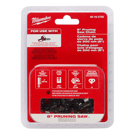 Milwaukee 8" Saw Chain Replacement for 3004 Chainsaw