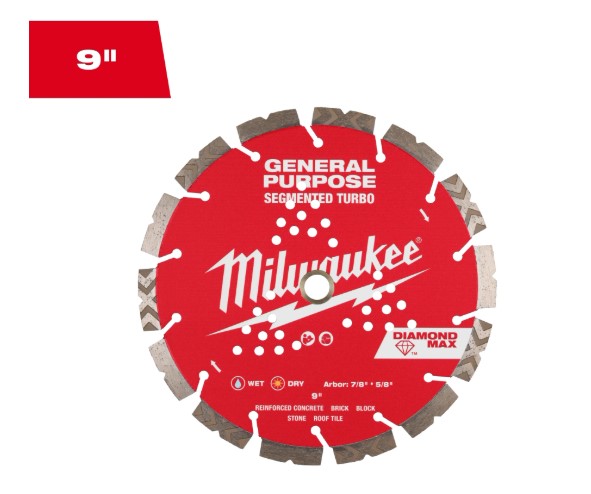 [tm49939009] Milwaukee 9" Diamond MAX Segmented Cutting Blade fits 2786-20 Saw
