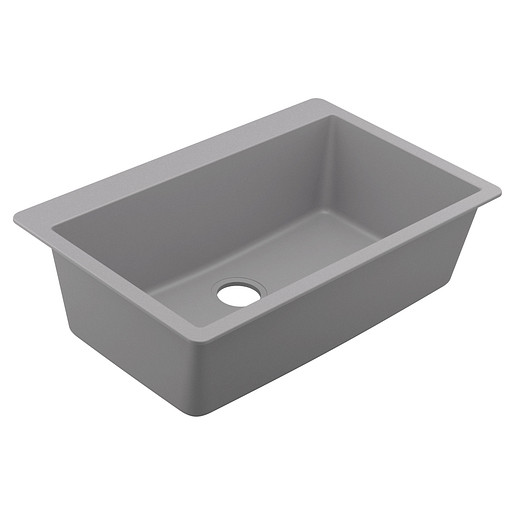 Moen 33 x 22 x 9 7/16 Granite Single Bowl Undermount Or Drop In Sink Gray