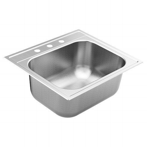 Moen 25x22x10 Stainless Steel 18 Gauge Single Bowl Drop In Sink