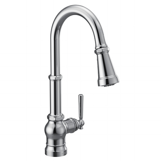 [fms72003] Moen Pulldown Paterson Kitchen Chrome Lever and Wheel Handle Included Spot Resist Stainless