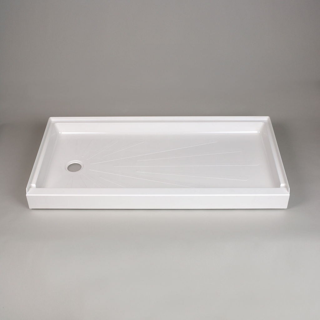 Mustee 60x30 Shower Base Left White