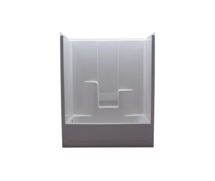 Salo 60x30 Tub & Shower Biscuit, Left 60"W x 31-1/4"D x 74"H Left Hand Plumbing