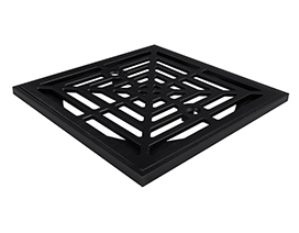 [ds8212smqpk2] Strainer/Ring HEAVY Square Black Sioux Chief Oil Fits 821 And 825 Shower Drains
