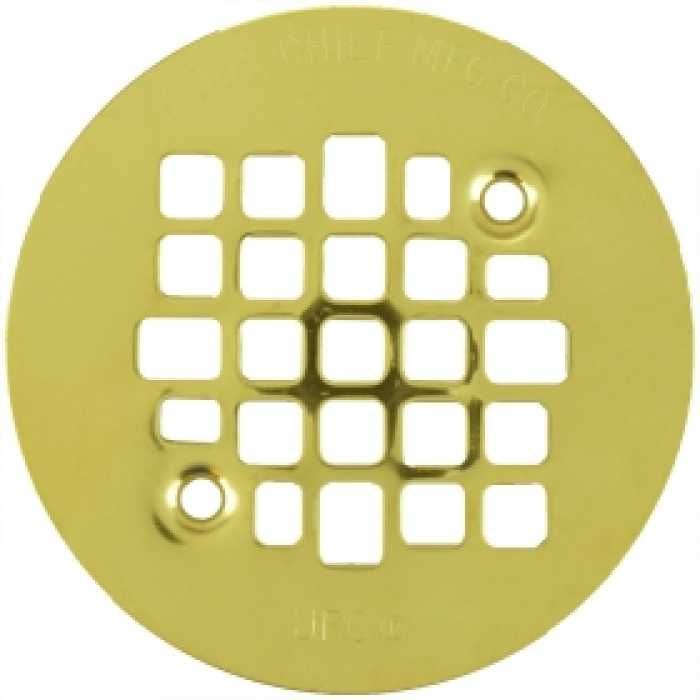 Shower Drain Cover: Polished Brass