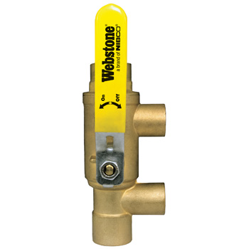 [hvwpt86] 1" x 3/4" Purge Tee Sweat Primary/Secondary, Webstone 58643